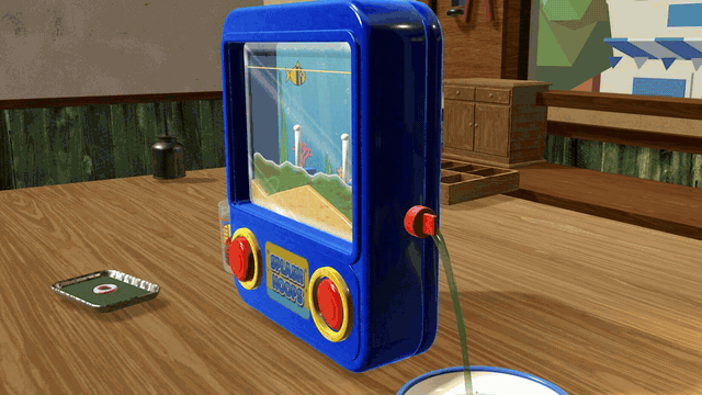 Green water drained from Splash Hoops and clean water poured in