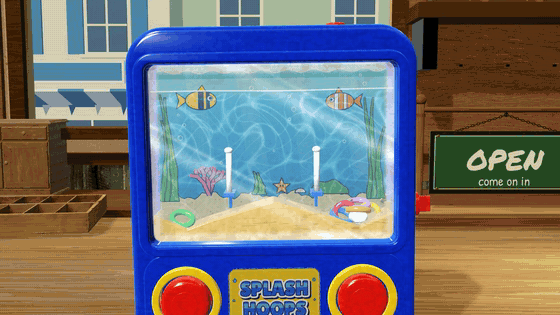Splash Hoops played on the bench, rings floating onto the pegs